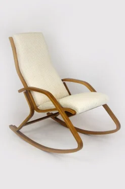 Pamono Mid-Century Plywood Rocking Chair by Ludvik Volak for Drevopodnik Holesov, 1960s New