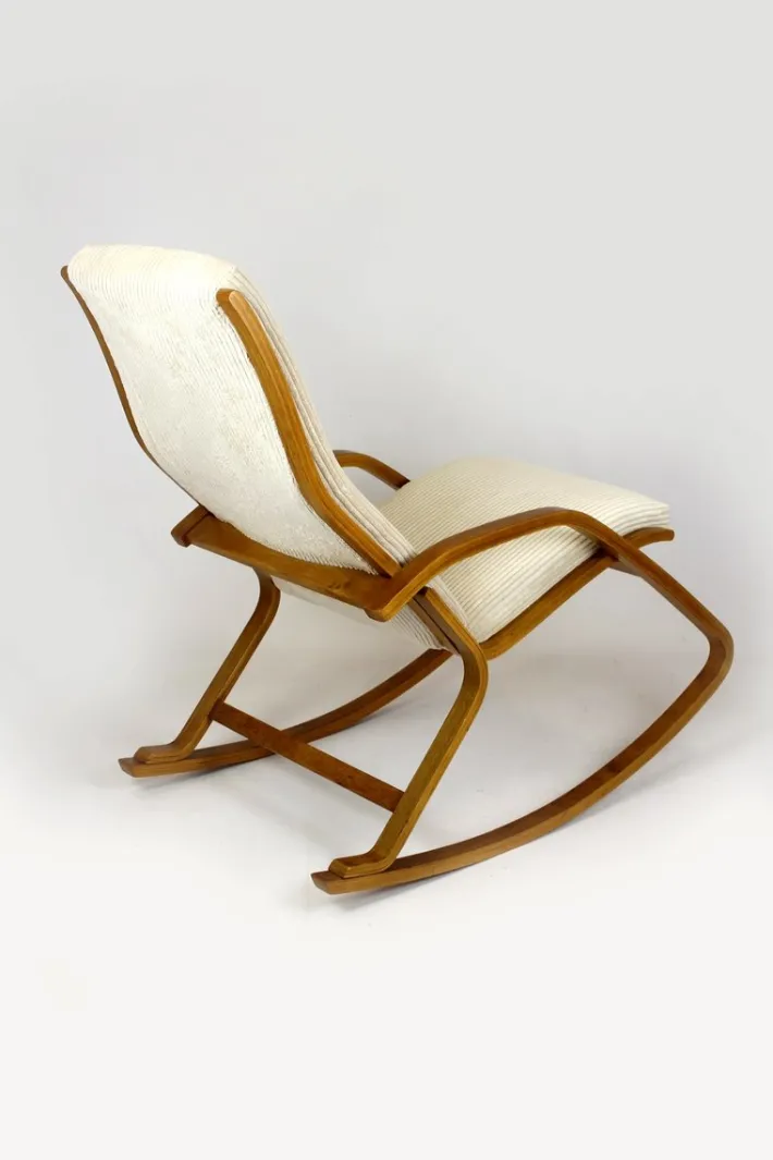 Pamono Mid-Century Plywood Rocking Chair by Ludvik Volak for Drevopodnik Holesov, 1960s New