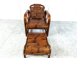 Pamono Mid-Century Rattan and Bamboo Garden Chair, 1950s Outlet