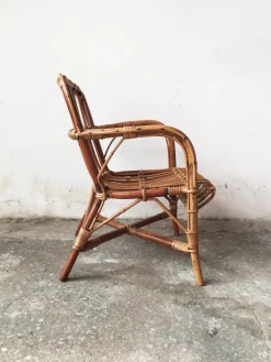 Pamono Mid-Century Rattan and Bamboo Baby Chair, 1950s Discount