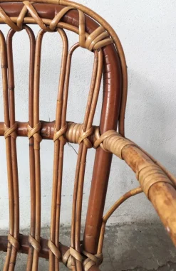 Pamono Mid-Century Rattan and Bamboo Baby Chair, 1950s Discount