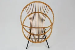 Pamono Mid-Century Rattan Childrens Lounge Chair, the Netherlands, 1960s