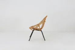 Pamono Mid-Century Rattan Childrens Lounge Chair, the Netherlands, 1960s