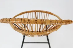 Pamono Mid-Century Rattan Childrens Lounge Chair, the Netherlands, 1960s