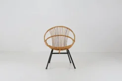 Pamono Mid-Century Rattan Childrens Lounge Chair, the Netherlands, 1960s
