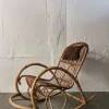 Pamono Mid-Century Rattan Rocking Chair from Rohé Noordwolde Outlet