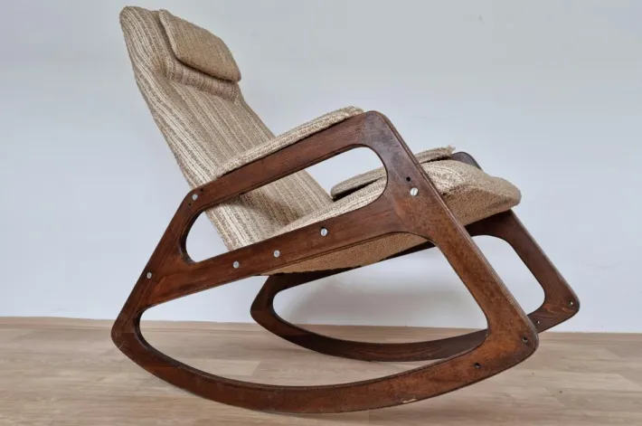 Pamono Mid-Century Rocking Chair from Uluv, Czechoslovakia, 1966 Discount