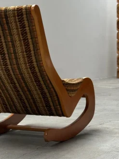 Pamono Mid-Century Rocking Chair in Beech and Bouclé from Casala, Germany, 1960s Sale