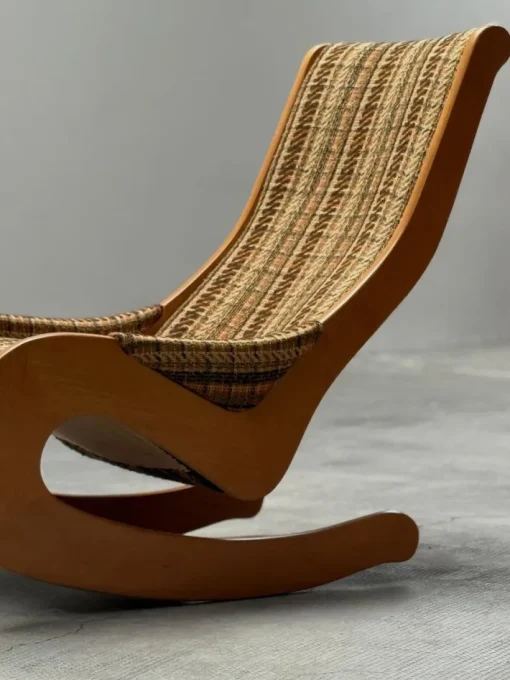 Pamono Mid-Century Rocking Chair in Beech and Bouclé from Casala, Germany, 1960s Sale