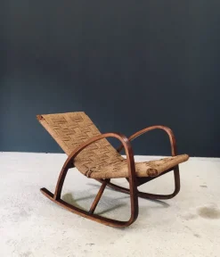 Pamono Mid-Century Rope Rocking Chair, Italy, 1950s Clearance