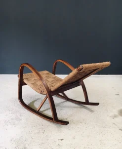 Pamono Mid-Century Rope Rocking Chair, Italy, 1950s Clearance