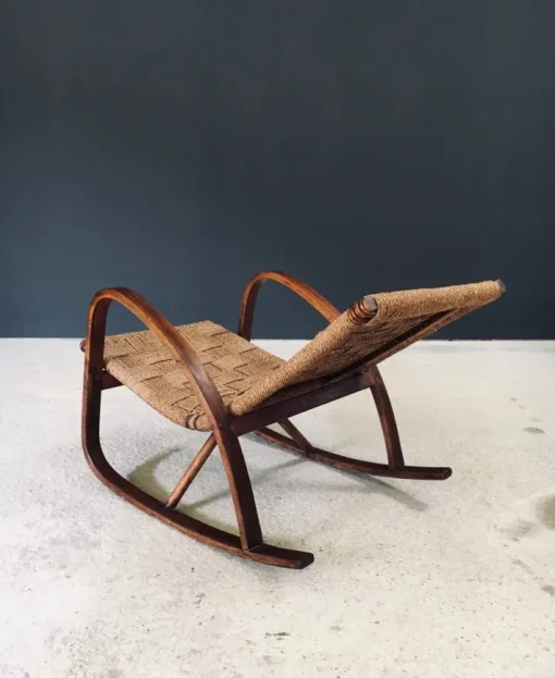 Pamono Mid-Century Rope Rocking Chair, Italy, 1950s Clearance