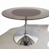 Pamono Mid-Century Round Smoked Glass Dining Table in Chrome Tulip Base by Eero Saarinen, Germany, 1975 Hot