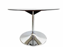 Pamono Mid-Century Round Smoked Glass Dining Table in Chrome Tulip Base by Eero Saarinen, Germany, 1975 Hot