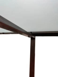 Pamono Mid-Century Satined Glass Extendable Dining Table Best