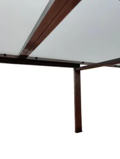 Pamono Mid-Century Satined Glass Extendable Dining Table Best