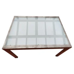 Pamono Mid-Century Satined Glass Extendable Dining Table Best