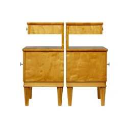 Pamono Mid-Century Scandinavian Birch Bedside Cupboards, 1950s, Set of 2 Sale