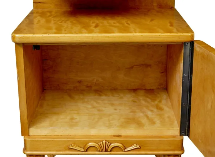 Pamono Mid-Century Scandinavian Birch Bedside Cupboards, 1950s, Set of 2 Sale