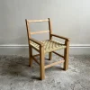 Pamono Mid-Century Scandinavian Childrens Chair with Woven Rope Seat, 1970s Hot