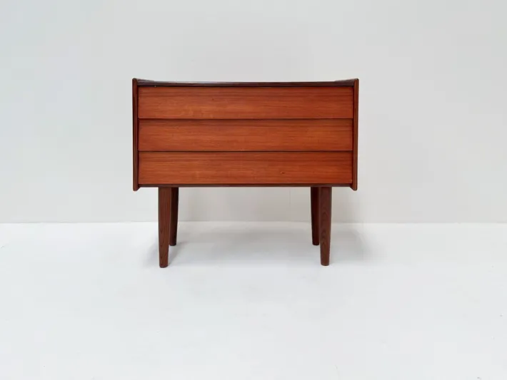Pamono Mid-Century Scandinavian Teak Veneer Chest of Drawers, 1960s New