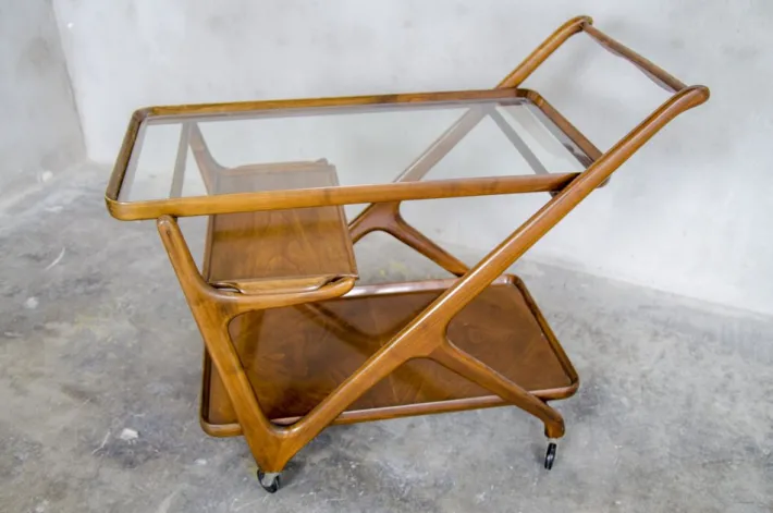 Pamono Mid-Century Serving Trolley by Cesare Lacca for Cassina, 1950s Hot