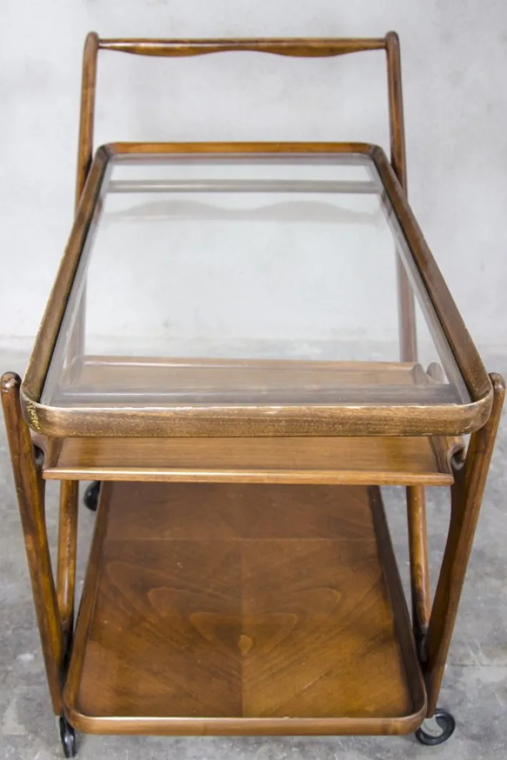 Pamono Mid-Century Serving Trolley by Cesare Lacca for Cassina, 1950s Hot