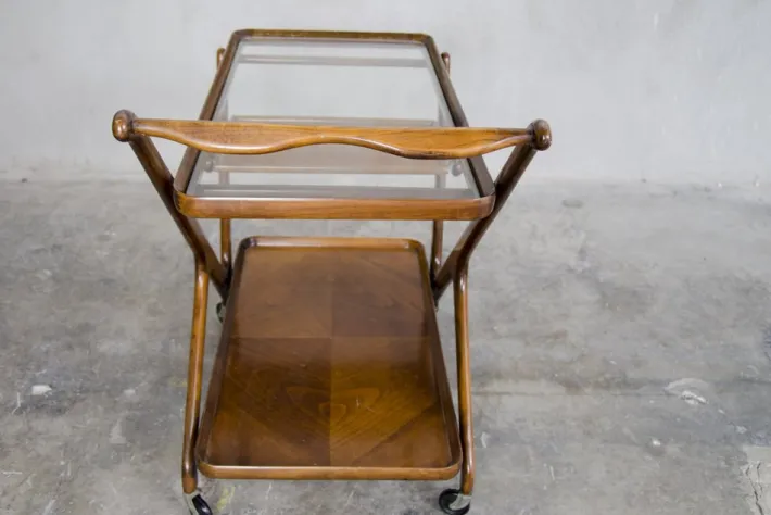 Pamono Mid-Century Serving Trolley by Cesare Lacca for Cassina, 1950s Hot