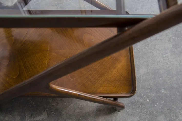 Pamono Mid-Century Serving Trolley by Cesare Lacca for Cassina, 1950s Hot