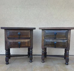 Pamono Mid-Century Spanish Bedside Tables with Drawers, 1950s, Set of 2 Sale
