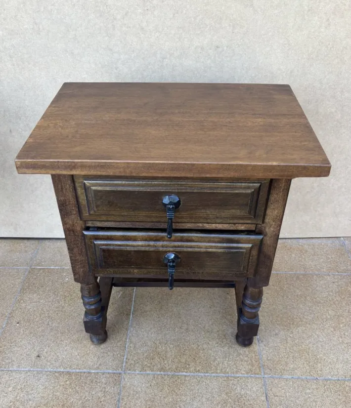 Pamono Mid-Century Spanish Bedside Tables with Drawers, 1950s, Set of 2 Sale