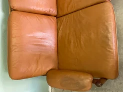 Pamono Mid-Century Teak and Leather Living Room Set, 1960s, Set of 4 New