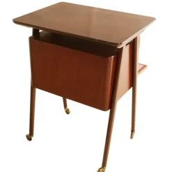 Pamono Mid-Century Teak Bar Cart attributed to Ico Parisi for Mim Roma, 1950s