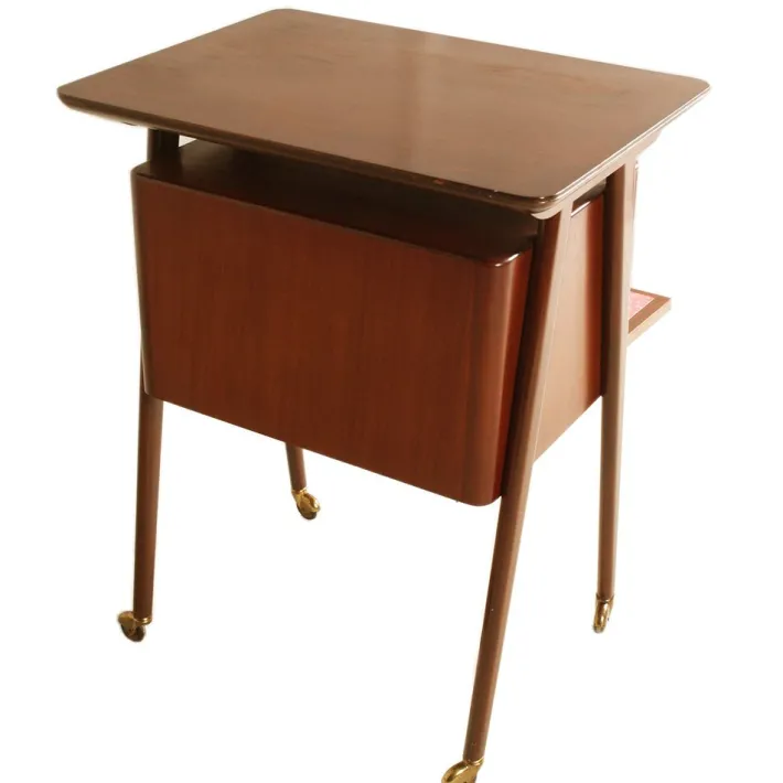 Pamono Mid-Century Teak Bar Cart attributed to Ico Parisi for Mim Roma, 1950s