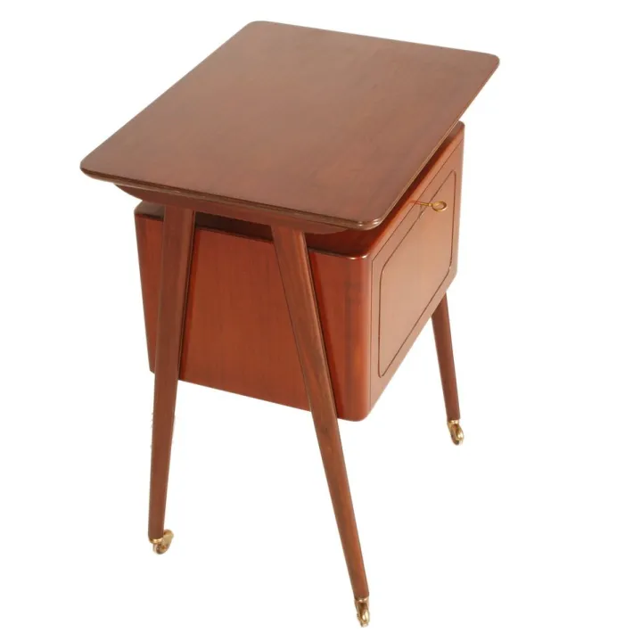 Pamono Mid-Century Teak Bar Cart attributed to Ico Parisi for Mim Roma, 1950s