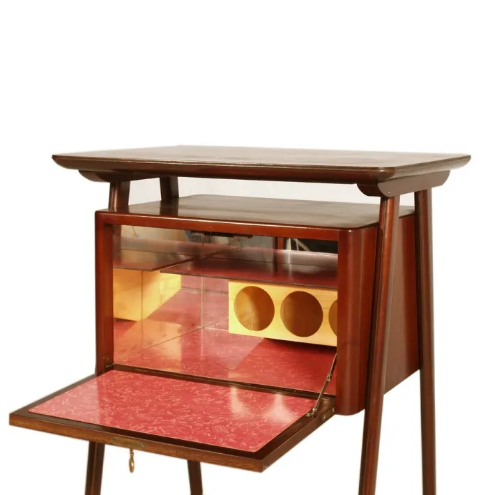 Pamono Mid-Century Teak Bar Cart attributed to Ico Parisi for Mim Roma, 1950s