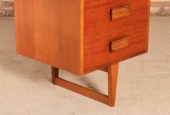 Pamono Mid-Century Teak Dressing Table or Desk with Carved Rosewood Handles, 1960s