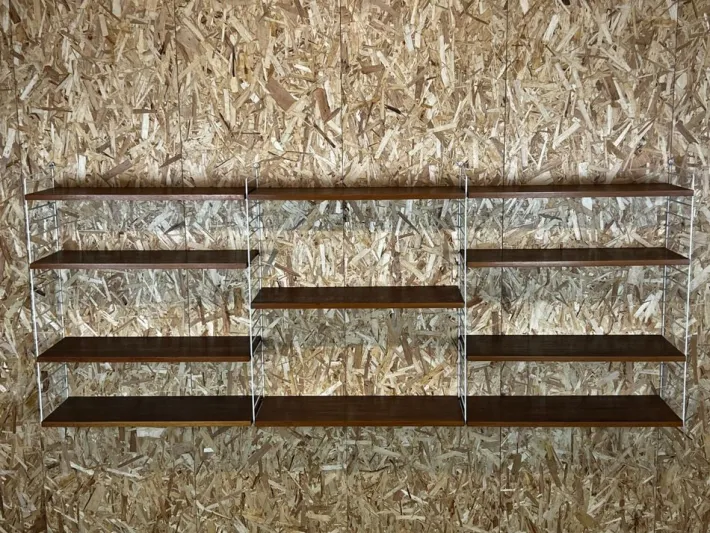 Pamono Mid-Century Teak Modular String Shelf by Kajsa & Nils Nisse Strinning, Sweden, 1960s New