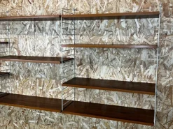 Pamono Mid-Century Teak Modular String Shelf by Kajsa & Nils Nisse Strinning, Sweden, 1960s New