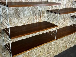 Pamono Mid-Century Teak Modular String Shelf by Kajsa & Nils Nisse Strinning, Sweden, 1960s New