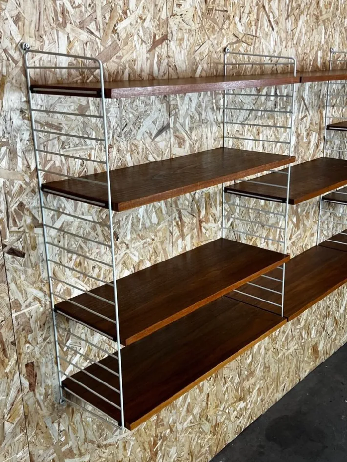 Pamono Mid-Century Teak Modular String Shelf by Kajsa & Nils Nisse Strinning, Sweden, 1960s New