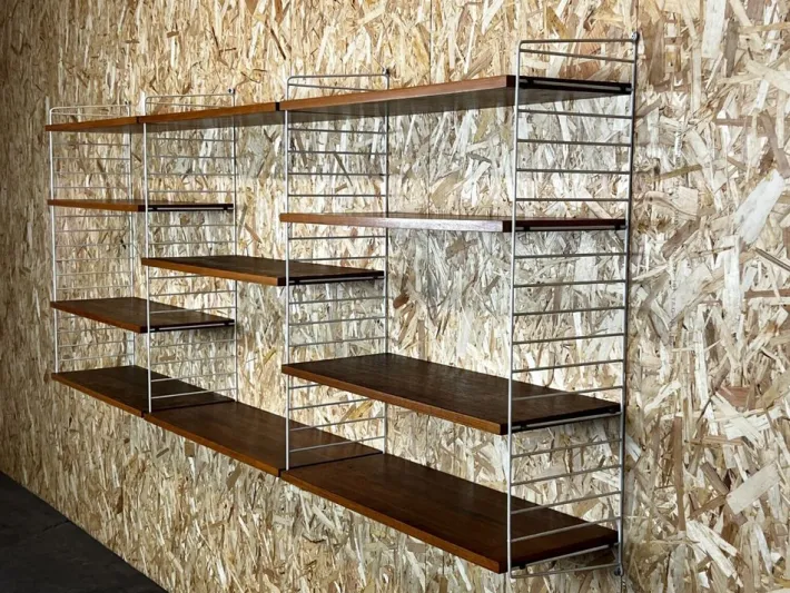 Pamono Mid-Century Teak Modular String Shelf by Kajsa & Nils Nisse Strinning, Sweden, 1960s New