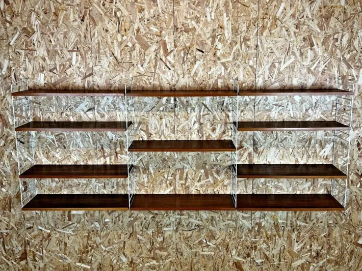 Pamono Mid-Century Teak Modular String Shelf by Kajsa & Nils Nisse Strinning, Sweden, 1960s New