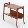 Pamono Mid-Century Teak Serving Trolley with Magazine Rack from Opal Möbel, 1960s