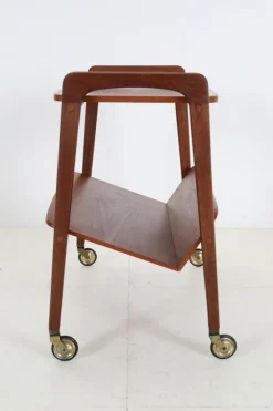 Pamono Mid-Century Teak Serving Trolley with Magazine Rack from Opal Möbel, 1960s