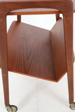 Pamono Mid-Century Teak Serving Trolley with Magazine Rack from Opal Möbel, 1960s