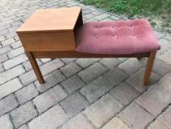 Pamono Mid-Century Teak Telephone Bench, 1960s Discount