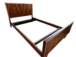 Pamono Mid-Century Teak Wood Bed Frame, Spain, 1950s