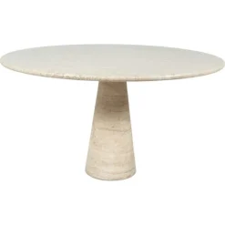 Pamono Mid-Century Travertine Dining Table in the style of Angelo Mangiarotti, Italy, 1970s Clearance