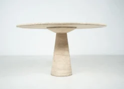 Pamono Mid-Century Travertine Dining Table in the style of Angelo Mangiarotti, Italy, 1970s Clearance